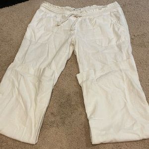 wide leg roxy white pants